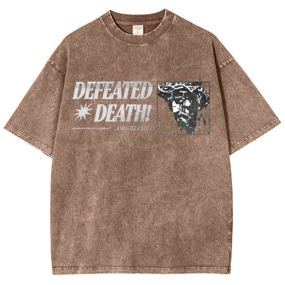 Defeated Death Snowflake Vintage Washed T-Shirt