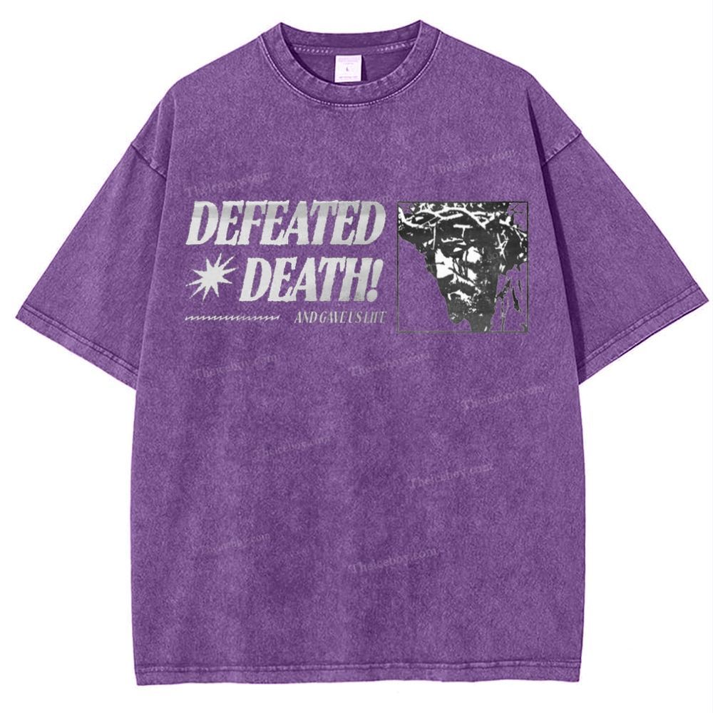 Defeated Death Snowflake Vintage Washed T-Shirt