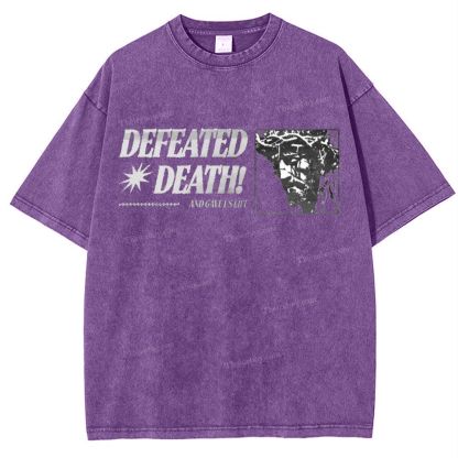 Defeated Death Snowflake Vintage Washed T-Shirt