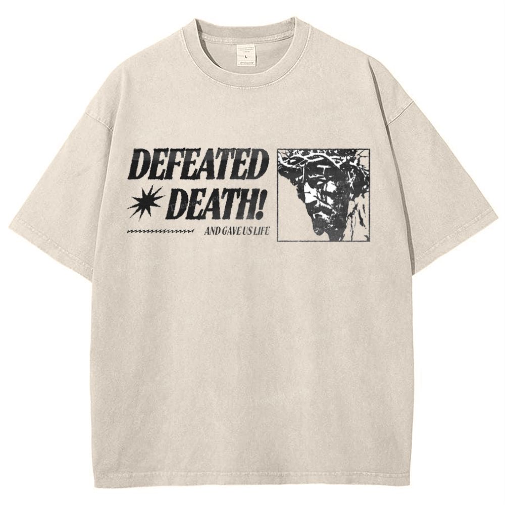 Defeated Death Snowflake Vintage Washed T-Shirt