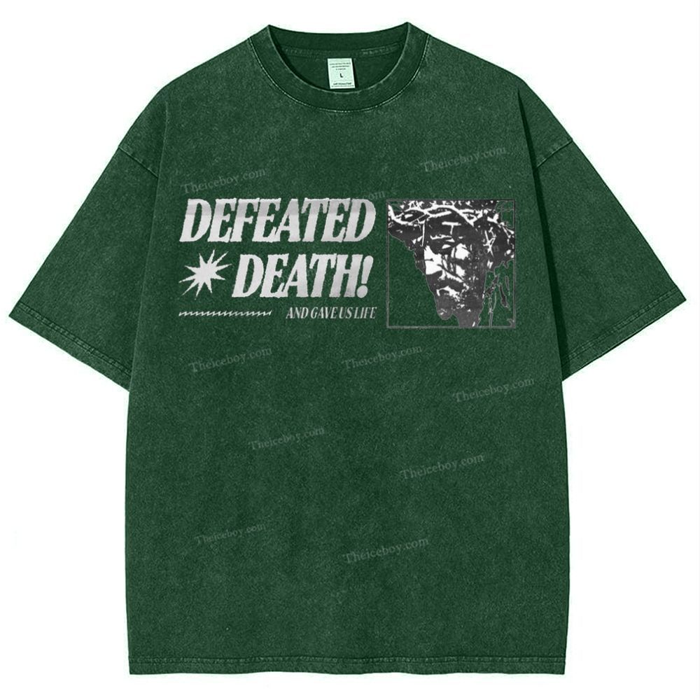 Defeated Death Snowflake Vintage Washed T-Shirt
