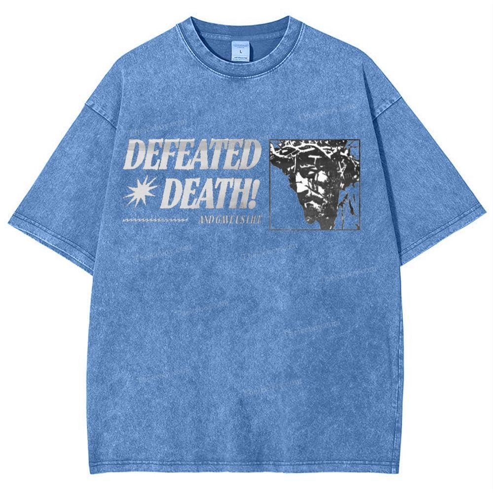 Defeated Death Snowflake Vintage Washed T-Shirt