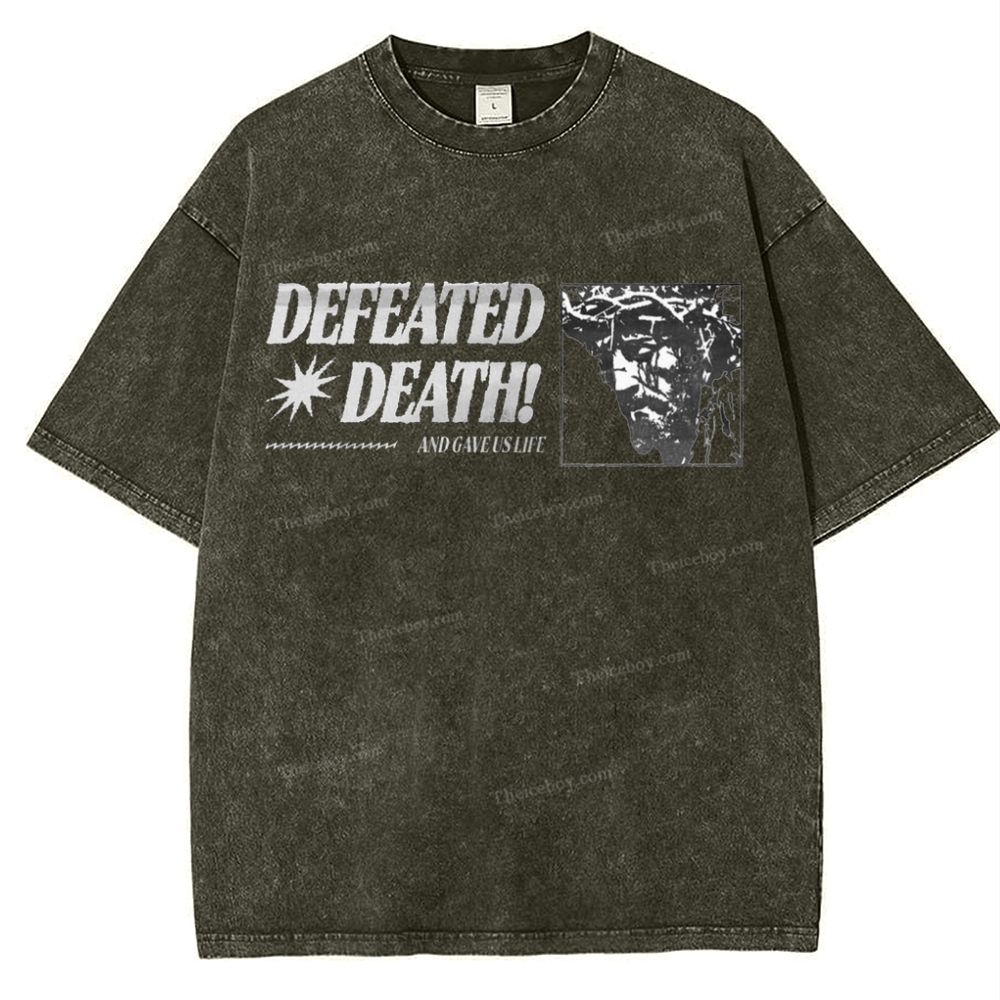 Defeated Death Snowflake Vintage Washed T-Shirt