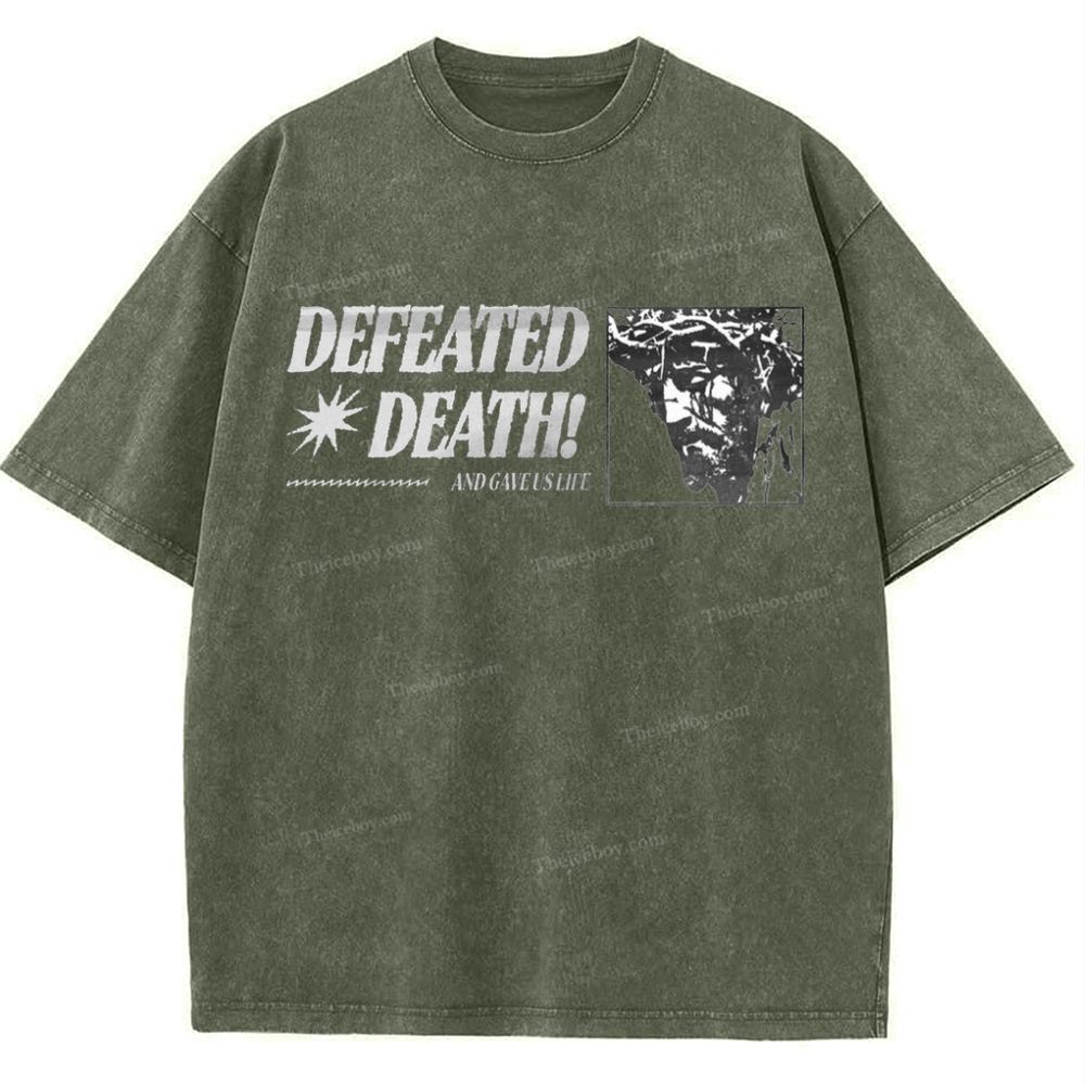 Defeated Death Snowflake Vintage Washed T-Shirt