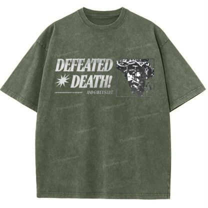 Defeated Death Snowflake Vintage Washed T-Shirt