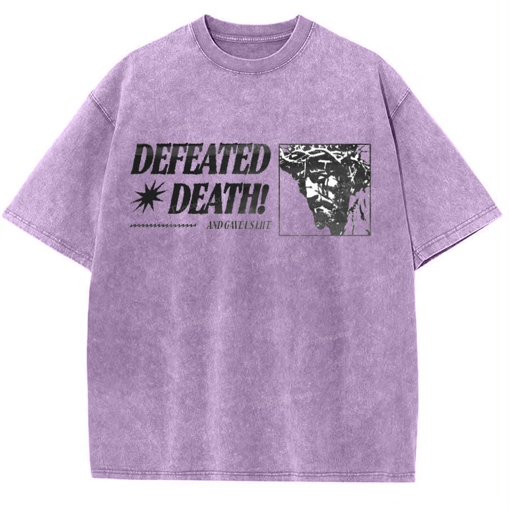 Defeated Death Snowflake Vintage Washed T-Shirt