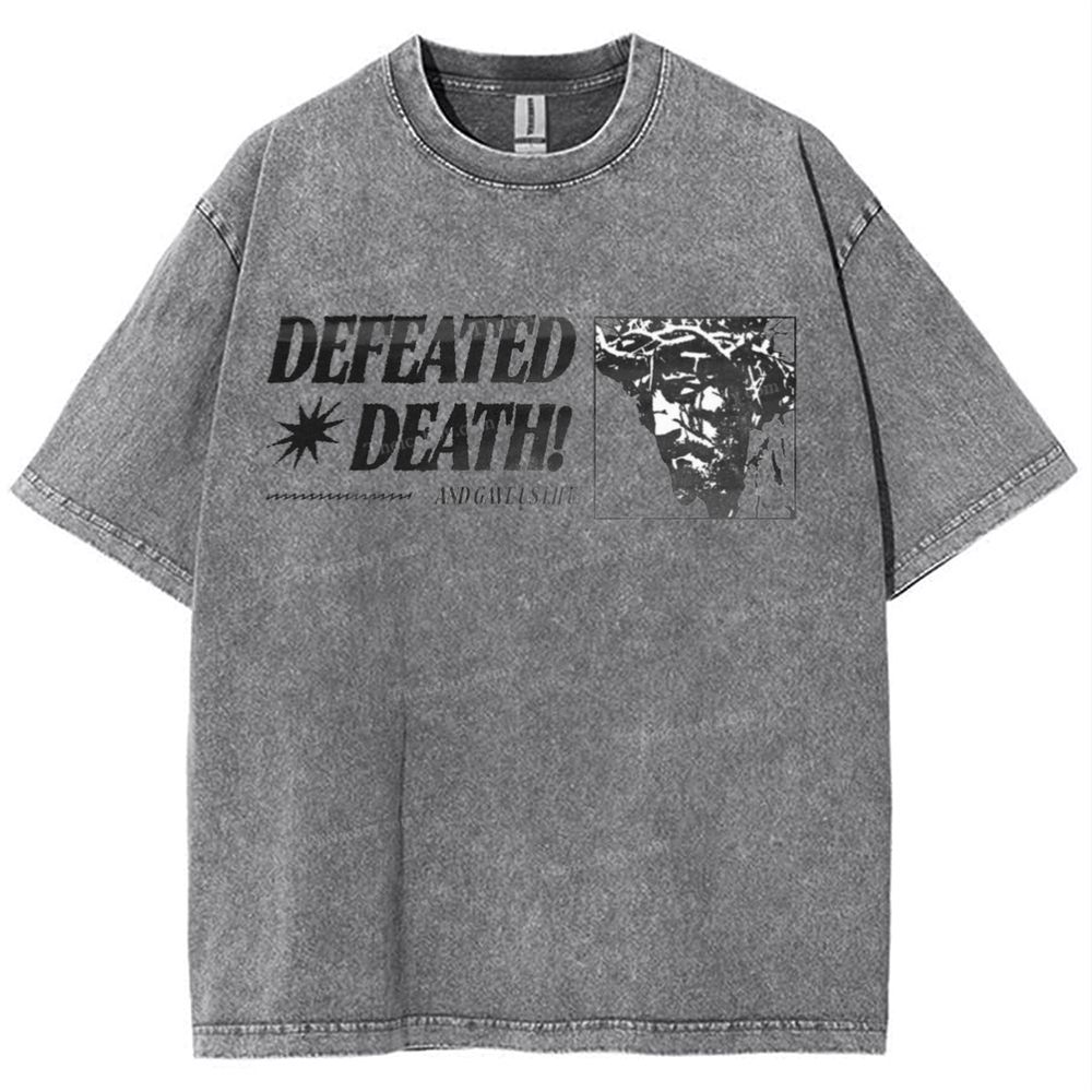 Defeated Death Snowflake Vintage Washed T-Shirt