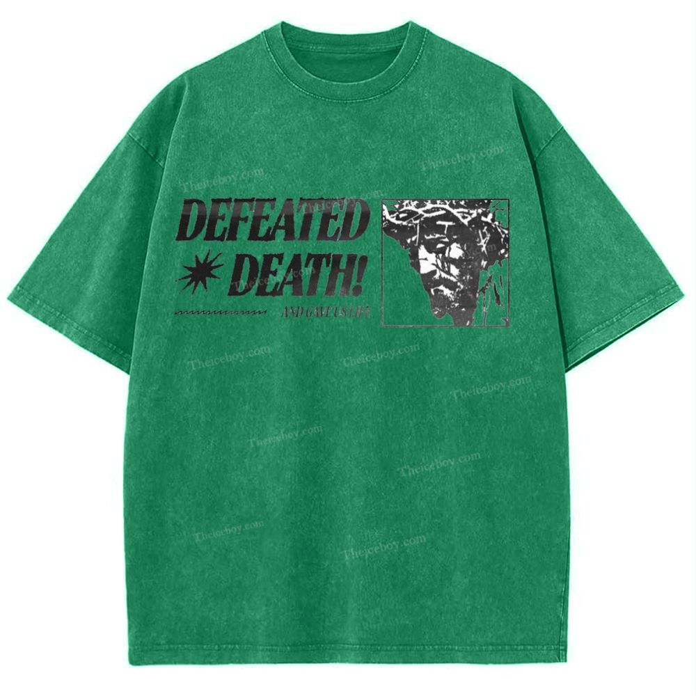 Defeated Death Snowflake Vintage Washed T-Shirt