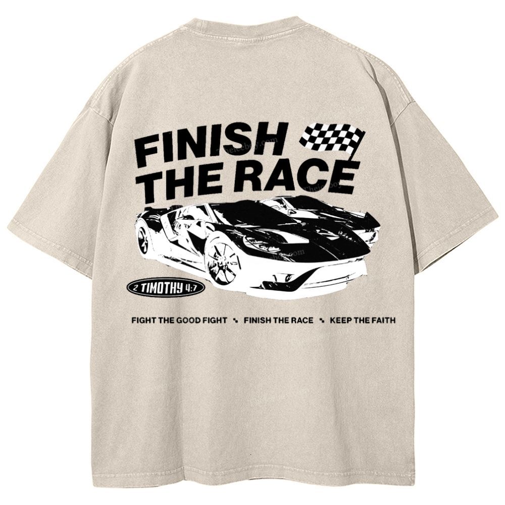 Finish The Race Snowflake Vintage Washed T-Shirt