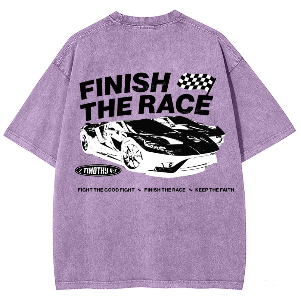 Finish The Race Snowflake Vintage Washed T-Shirt