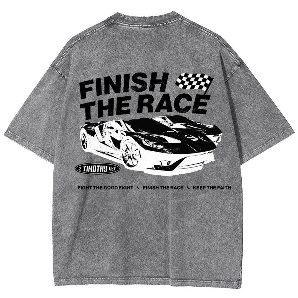 Finish The Race Snowflake Vintage Washed T-Shirt