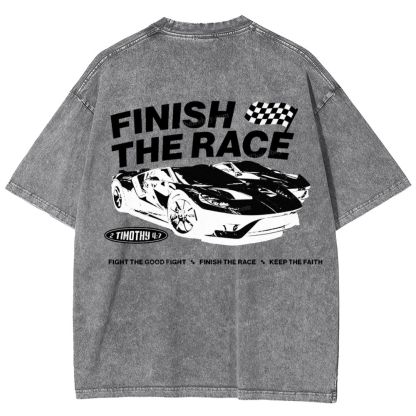 Finish The Race Snowflake Vintage Washed T-Shirt