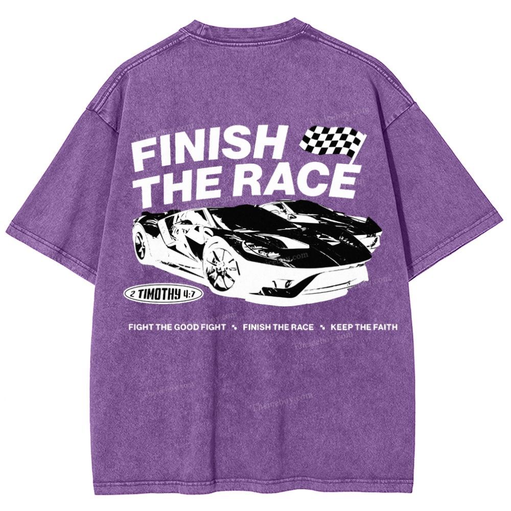Finish The Race Snowflake Vintage Washed T-Shirt