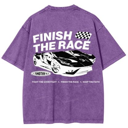 Finish The Race Snowflake Vintage Washed T-Shirt