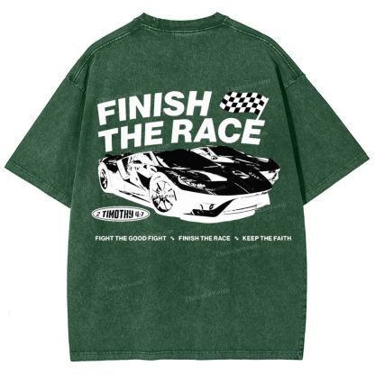 Finish The Race Snowflake Vintage Washed T-Shirt