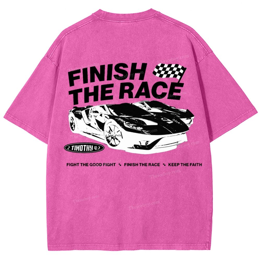 Finish The Race Snowflake Vintage Washed T-Shirt