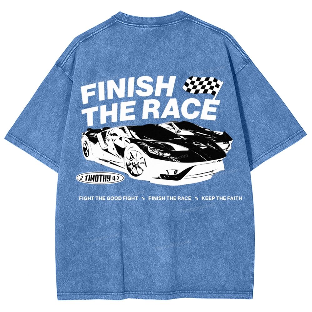Finish The Race Snowflake Vintage Washed T-Shirt