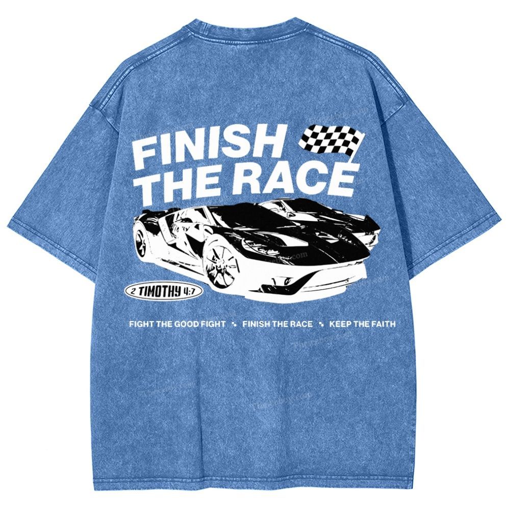 Finish The Race Snowflake Vintage Washed T-Shirt