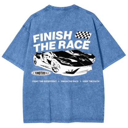 Finish The Race Snowflake Vintage Washed T-Shirt