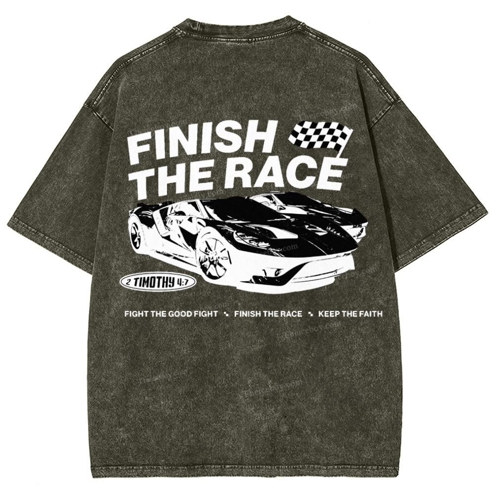Finish The Race Snowflake Vintage Washed T-Shirt
