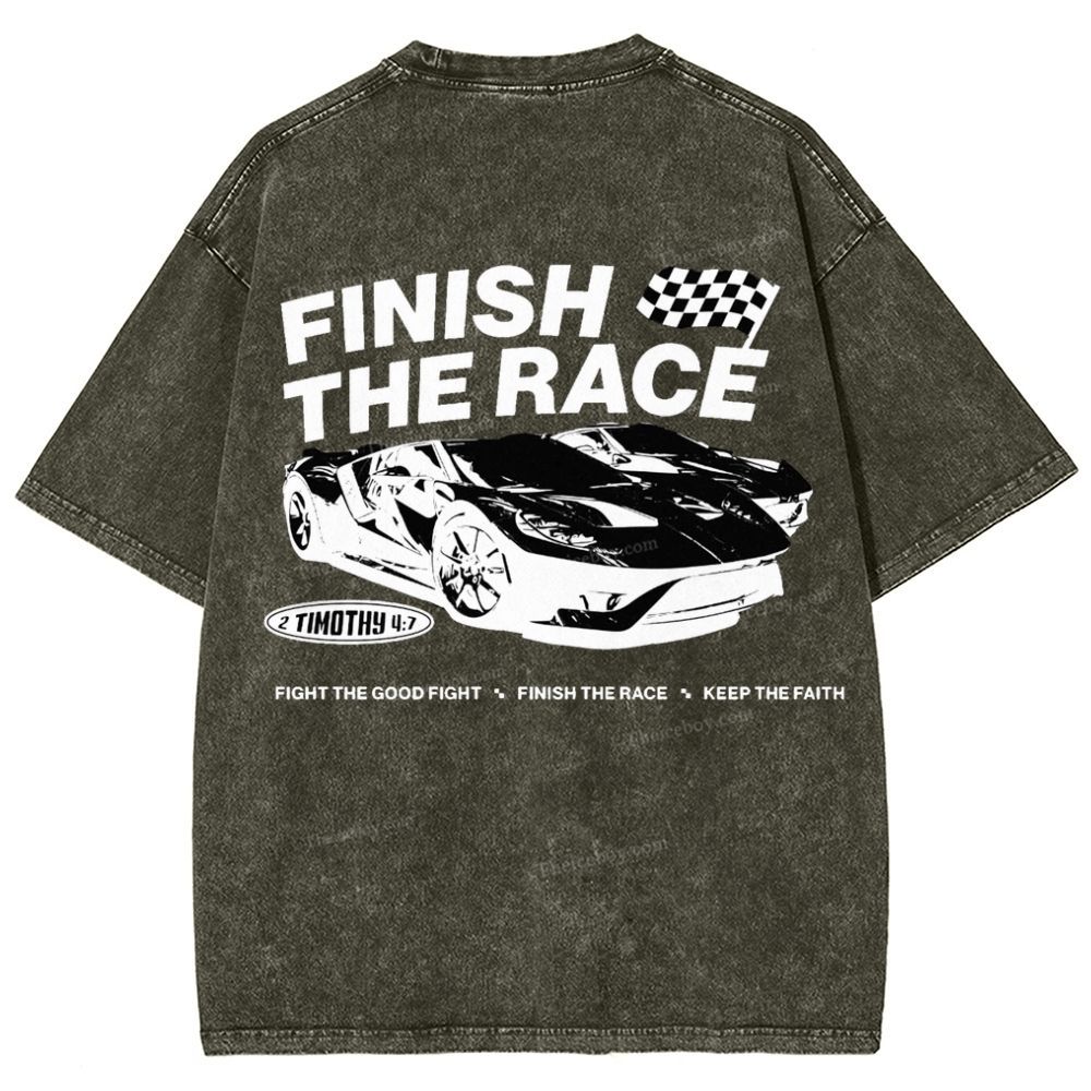 Finish The Race Snowflake Vintage Washed T-Shirt