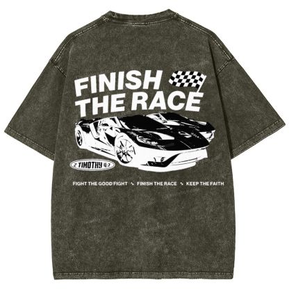 Finish The Race Snowflake Vintage Washed T-Shirt