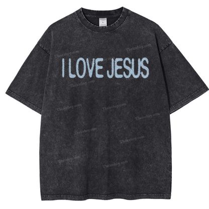 I Love Jesus Snowflake Vintage Washed T-Shirt