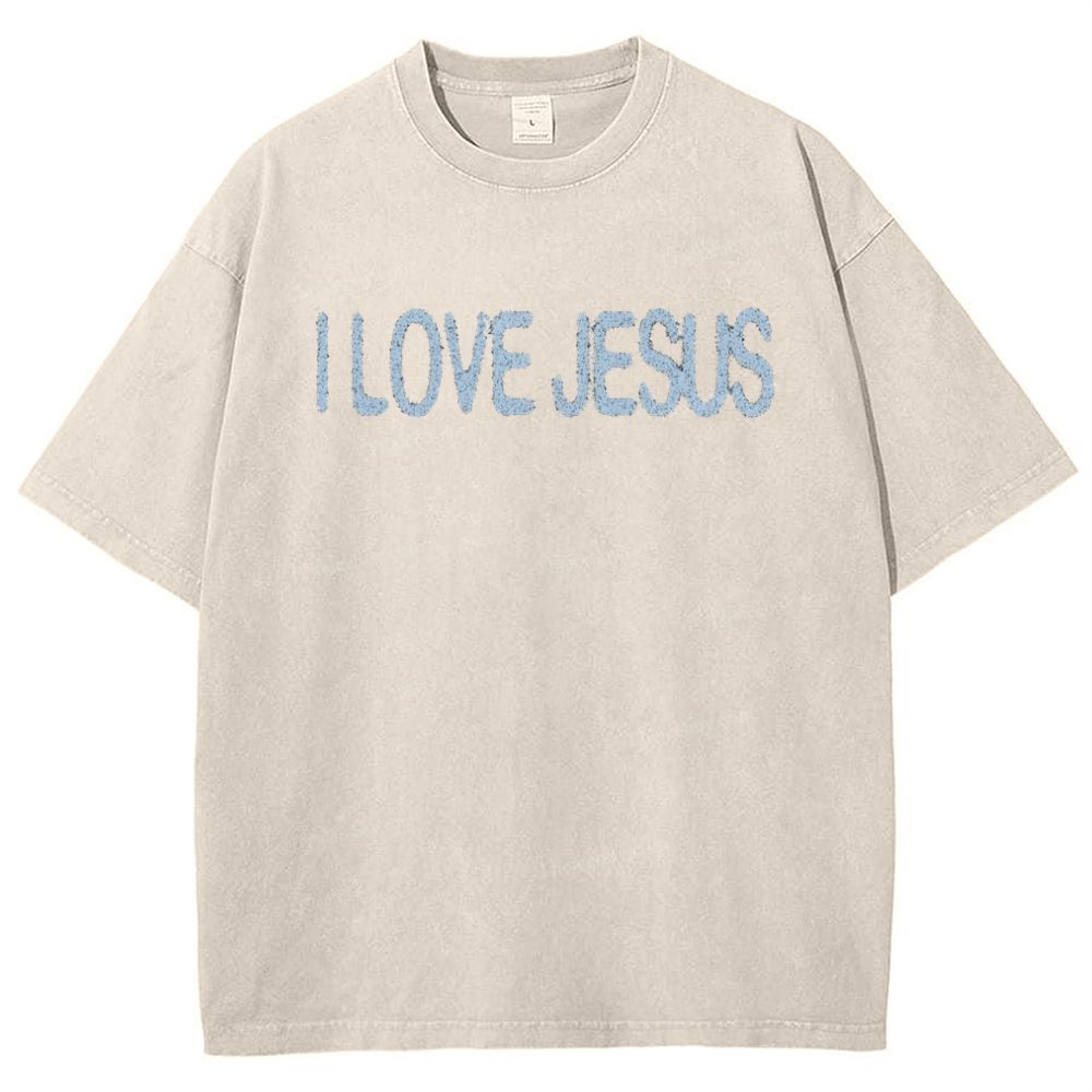 I Love Jesus Snowflake Vintage Washed T-Shirt