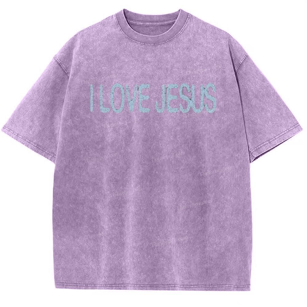 I Love Jesus Snowflake Vintage Washed T-Shirt