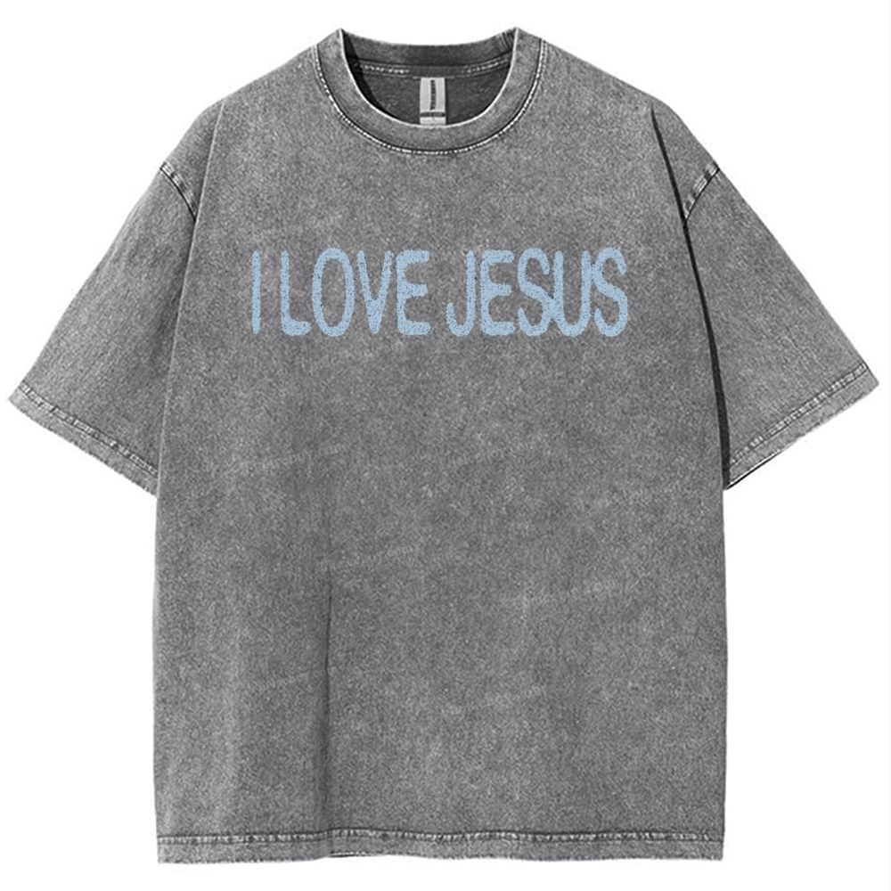 I Love Jesus Snowflake Vintage Washed T-Shirt