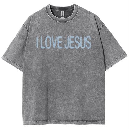 I Love Jesus Snowflake Vintage Washed T-Shirt