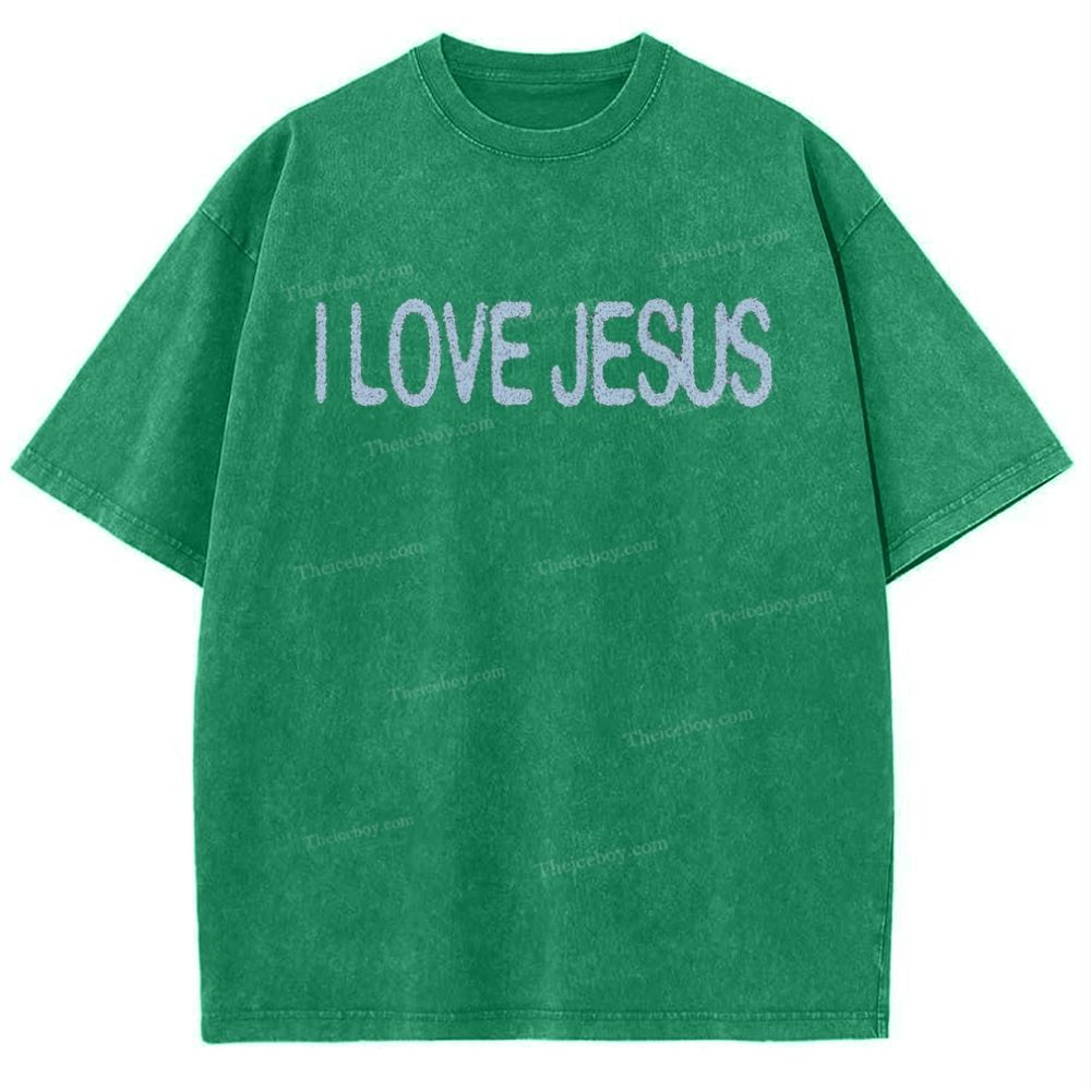 I Love Jesus Snowflake Vintage Washed T-Shirt