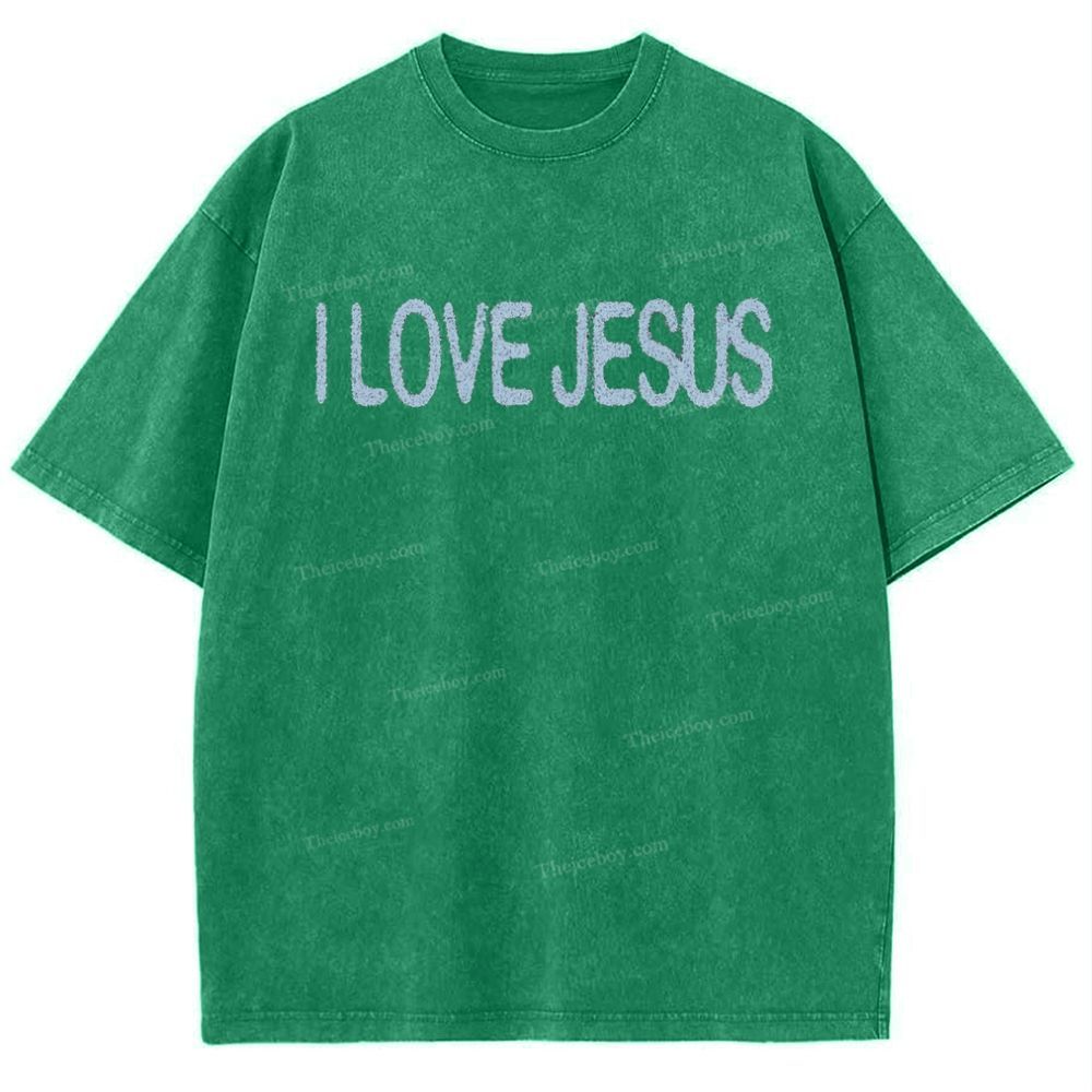 I Love Jesus Snowflake Vintage Washed T-Shirt