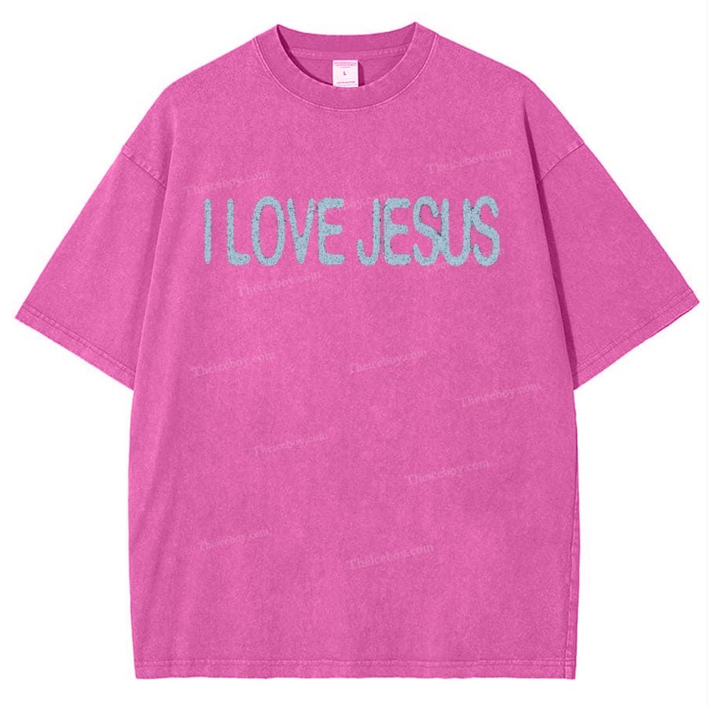 I Love Jesus Snowflake Vintage Washed T-Shirt