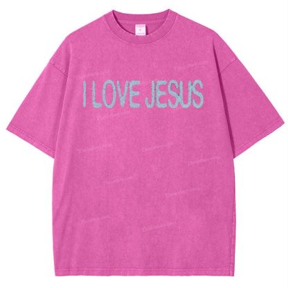 I Love Jesus Snowflake Vintage Washed T-Shirt