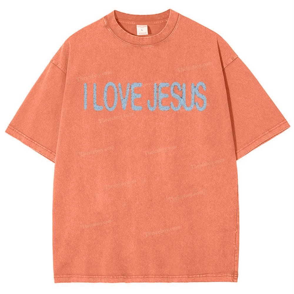 I Love Jesus Snowflake Vintage Washed T-Shirt