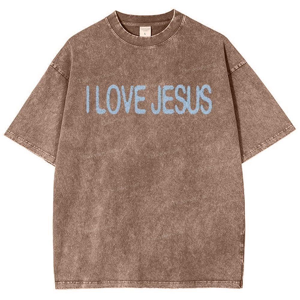 I Love Jesus Snowflake Vintage Washed T-Shirt