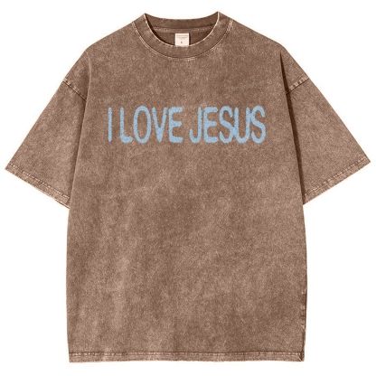 I Love Jesus Snowflake Vintage Washed T-Shirt