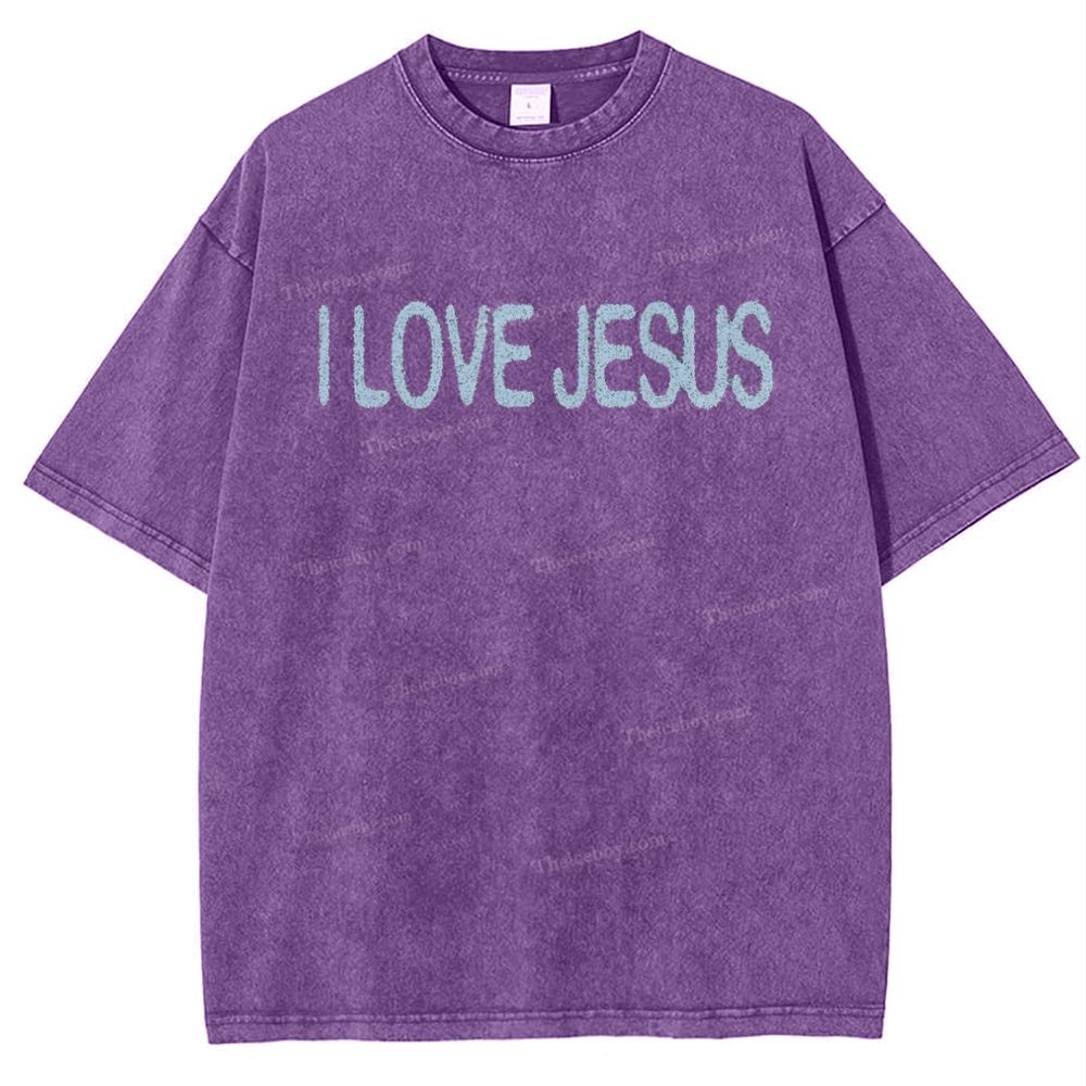 I Love Jesus Snowflake Vintage Washed T-Shirt
