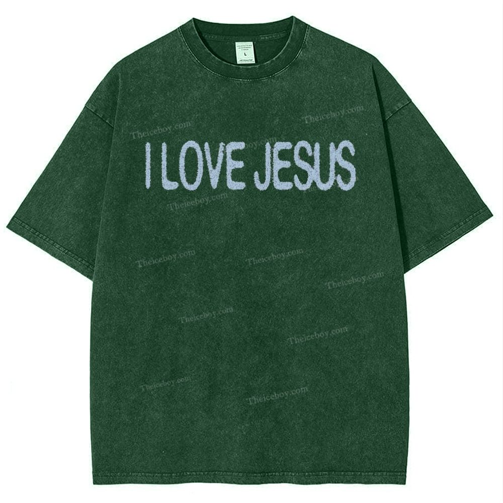 I Love Jesus Snowflake Vintage Washed T-Shirt