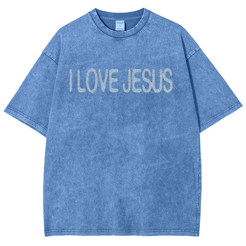 I Love Jesus Snowflake Vintage Washed T-Shirt