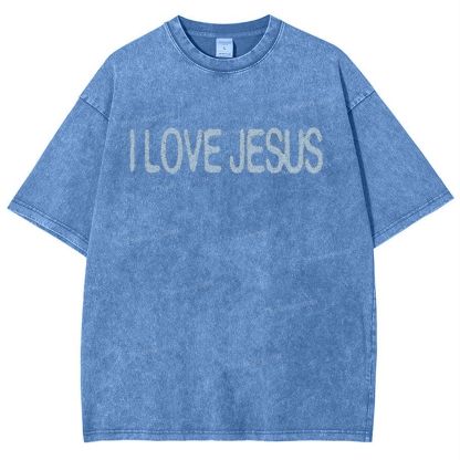 I Love Jesus Snowflake Vintage Washed T-Shirt