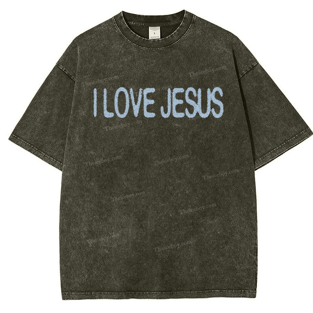I Love Jesus Snowflake Vintage Washed T-Shirt