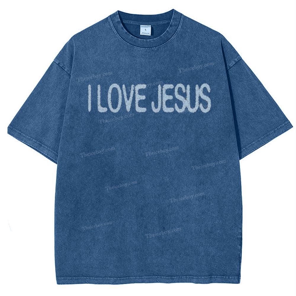 I Love Jesus Snowflake Vintage Washed T-Shirt
