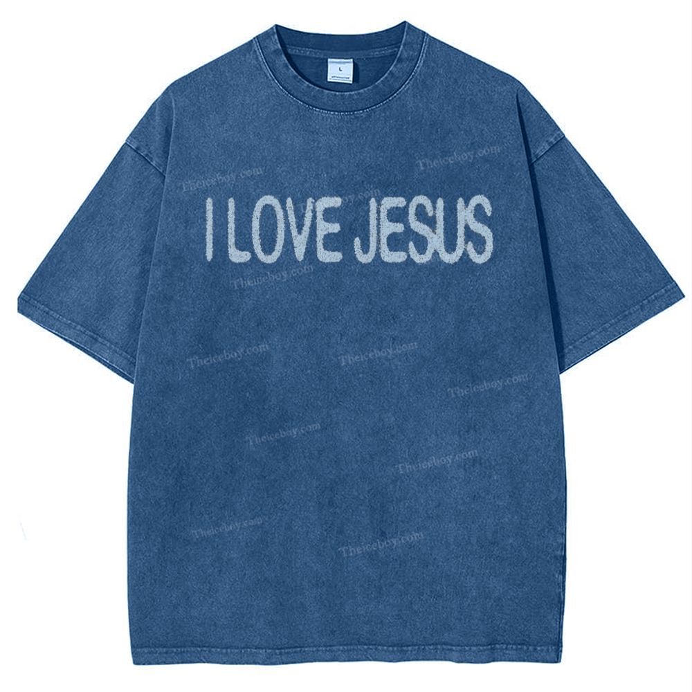 I Love Jesus Snowflake Vintage Washed T-Shirt