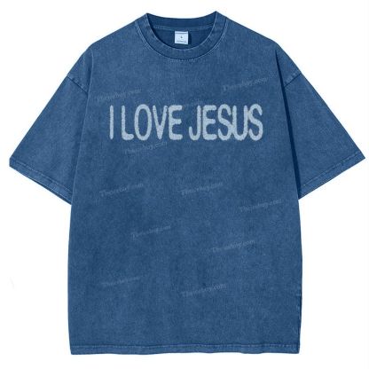 I Love Jesus Snowflake Vintage Washed T-Shirt