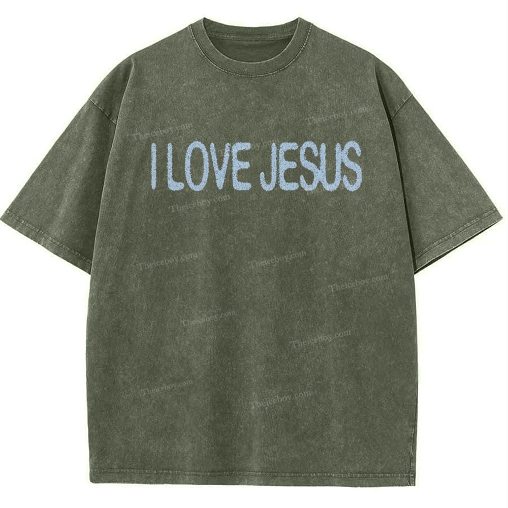 I Love Jesus Snowflake Vintage Washed T-Shirt