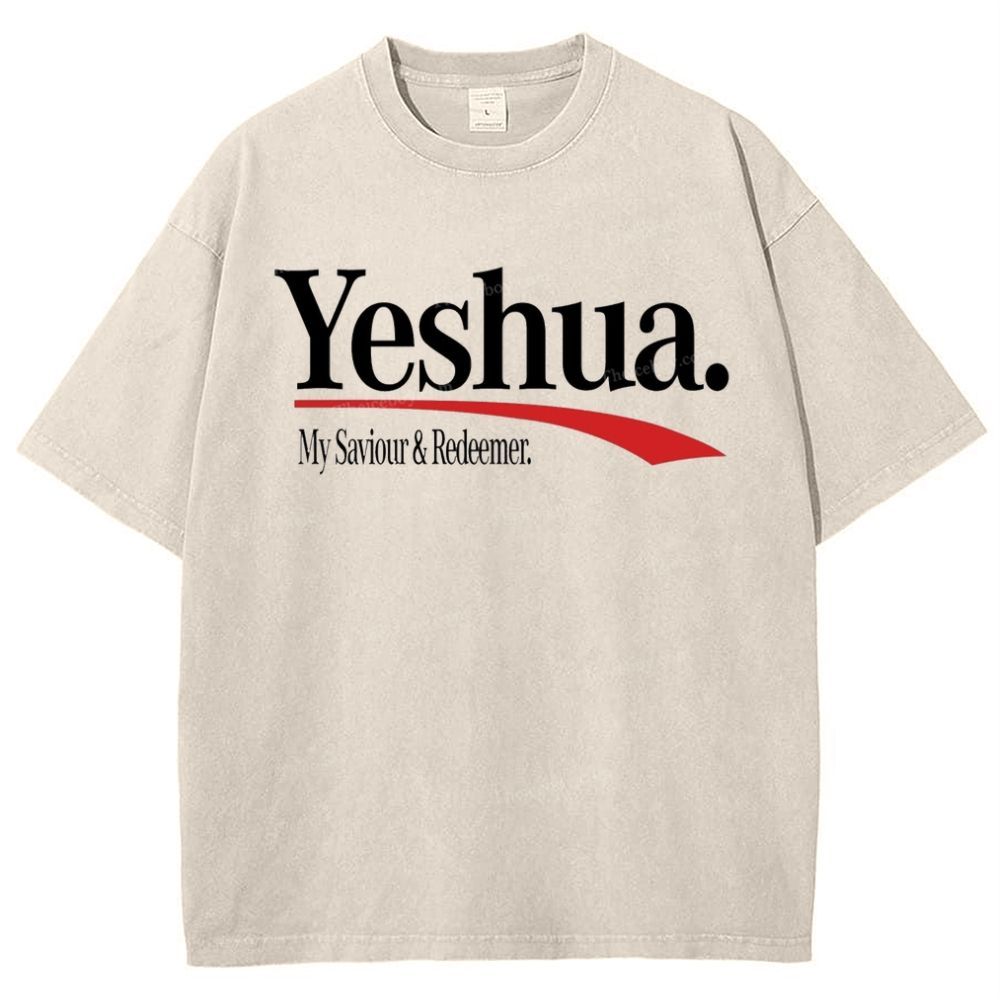 Yeshua My Saviour Redeemer Snowflake Vintage Washed T-Shirt