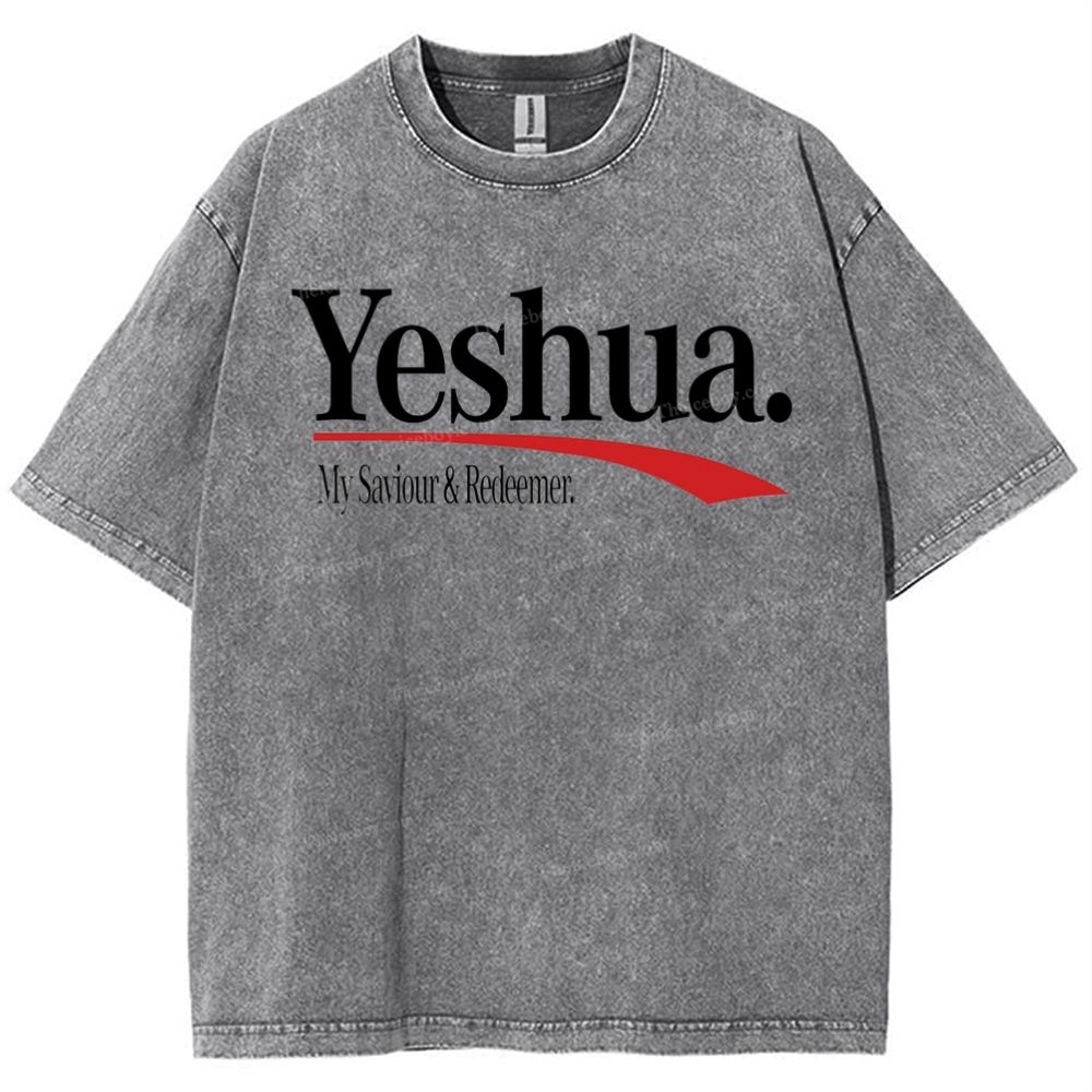 Yeshua My Saviour Redeemer Snowflake Vintage Washed T-Shirt