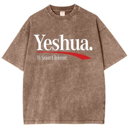 Yeshua My Saviour Redeemer Snowflake Vintage Washed T-Shirt
